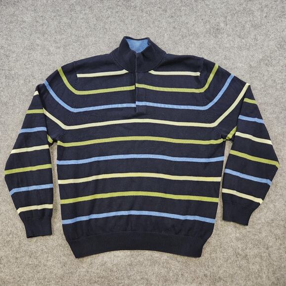 Brooks Brothers 346 Sweater Mens XL Stripe Supima Cotton Knit Pullover Henley - Picture 2 of 13